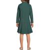 Lands’ End Girls Long Sleeve Mesh Pleated Polo Dress(Evergreen)