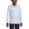 Lands’ End Girls Long Sleeve Peter Pan Collar Polo Shirt(Blue)
