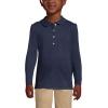 Lands’ End Girls Long Sleeve Peter Pan Collar Polo Shirt(Classic Navy)