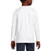 Lands’ End Girls Long Sleeve Peter Pan Collar Polo Shirt(White)