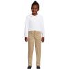 Lands’ End Girls Long Sleeve Ruffled Peter Pan Collar Knit Shirt(White)