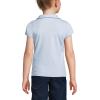 Lands’ End Girls Short Sleeve Peter Pan Collar Polo Shirt(Blue)