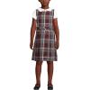 Lands’ End Girls Uniform Plaid Jumper(Burgundy/Gray Plaid)