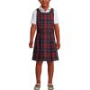 Lands’ End Girls Uniform Plaid Jumper(Classic Navy Large Plaid)