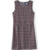 Lands’ End Girls Uniform Plaid Jumper(Gray Heather/Maroon Plaid)