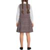 Lands’ End Girls Uniform Plaid Jumper(Gray Heather/Maroon Plaid)
