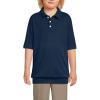 Lands’ End School Uniform Big Kids Short Sleeve Banded Bottom Polo Shirt(Classic Navy)