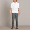 Lands’ End School Uniform Big Kids Short Sleeve Banded Bottom Polo Shirt(White)