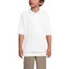 Lands’ End School Uniform Big Kids Short Sleeve Banded Bottom Polo Shirt(White)