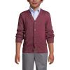 Lands’ End School Uniform Boys Cotton Modal Button Front Cardigan Sweater(Burgundy)