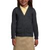 Lands’ End School Uniform Girls Cotton Modal Button Front Cardigan Sweater(Black)