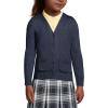 Lands’ End School Uniform Girls Cotton Modal Button Front Cardigan Sweater(Classic Navy)