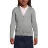 Lands’ End School Uniform Girls Cotton Modal Button Front Cardigan Sweater(Pewter Heather)