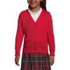 Lands’ End School Uniform Girls Cotton Modal Button Front Cardigan Sweater(Red)