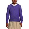 Lands’ End School Uniform Girls Cotton Modal Cardigan Sweater(Deep Purple)