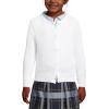 Lands’ End School Uniform Girls Cotton Modal Cardigan Sweater(White)