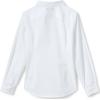 Lands’ End School Uniform Girls No Gape Long Sleeve Stretch Shirt(Pearl White)