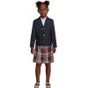 Lands’ End School Uniform Girls Plaid Box Pleat Skirt Top of The Knee(Burgundy/Gray Plaid)