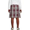 Lands’ End School Uniform Girls Plaid Box Pleat Skirt Top of The Knee(Burgundy/Gray Plaid)