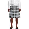 Lands’ End School Uniform Girls Plaid Pleated Skirt Below The Knee(White Plaid)