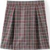 Lands’ End School Uniform Girls Plaid Skort Top of Knee(Gray Heather/Maroon Plaid)