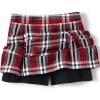 Lands’ End School Uniform Girls Plaid Skort Top of Knee(Red/Graphite Plaid)