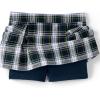 Lands’ End School Uniform Girls Plaid Skort Top of Knee(White Plaid)