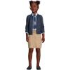 Lands’ End School Uniform Girls Ponte Button Front Skort(Khaki)