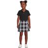 Lands’ End School Uniform Girls Short Sleeve Feminine Fit Interlock Polo Shirt(Black)