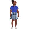 Lands’ End School Uniform Girls Short Sleeve Feminine Fit Interlock Polo Shirt(Cobalt)