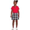 Lands’ End School Uniform Girls Short Sleeve Feminine Fit Interlock Polo Shirt(Red)