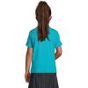 Lands’ End School Uniform Girls Short Sleeve Feminine Fit Interlock Polo Shirt(Teal Breeze)