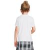 Lands’ End School Uniform Girls Short Sleeve Feminine Fit Interlock Polo Shirt(White)