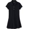Lands’ End School Uniform Girls Short Sleeve Mesh Pleated Polo Dress(Black)