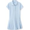Lands’ End School Uniform Girls Short Sleeve Mesh Pleated Polo Dress(Blue 24)