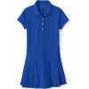 Lands’ End School Uniform Girls Short Sleeve Mesh Pleated Polo Dress(Cobalt)