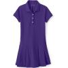 Lands’ End School Uniform Girls Short Sleeve Mesh Pleated Polo Dress(Deep Purple)