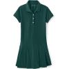 Lands’ End School Uniform Girls Short Sleeve Mesh Pleated Polo Dress(Evergreen 24)