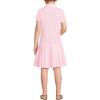 Lands’ End School Uniform Girls Short Sleeve Mesh Pleated Polo Dress(Ice Pink)