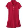 Lands’ End School Uniform Girls Short Sleeve Mesh Pleated Polo Dress(Red 24)