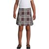 Lands’ End School Uniform Girls Side Pleat Plaid Skort Above Knee(Burgundy/Gray Plaid)