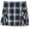 Lands’ End School Uniform Girls Side Pleat Plaid Skort Above Knee(Evergreen/White Plaid)
