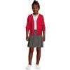 Lands’ End School Uniform Girls Solid Box Pleat Skirt Above Knee(Gray)