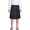 Lands’ End School Uniform Girls Solid Box Pleat Skirt Below The Knee(Classic Navy)