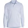 Lands’ End School Uniform Men’s Long Sleeve Interlock Polo Shirt(Blue)