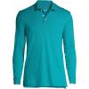 Lands’ End School Uniform Men’s Long Sleeve Interlock Polo Shirt(Teal Breeze)