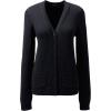 Lands’ End School Uniform Women’s Cotton Modal Button Front Cardigan Sweater(Black)