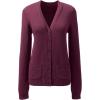 Lands’ End School Uniform Women’s Cotton Modal Button Front Cardigan Sweater(Burgundy)