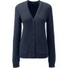Lands’ End School Uniform Women’s Cotton Modal Button Front Cardigan Sweater(Classic Navy)