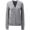 Lands’ End School Uniform Women’s Cotton Modal Button Front Cardigan Sweater(Pewter Heather)